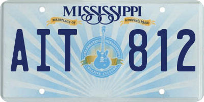 MS license plate AIT812