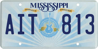 MS license plate AIT813