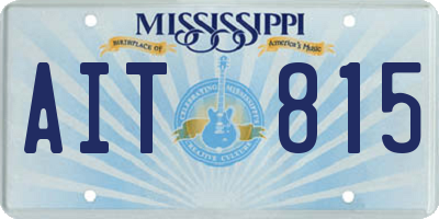 MS license plate AIT815
