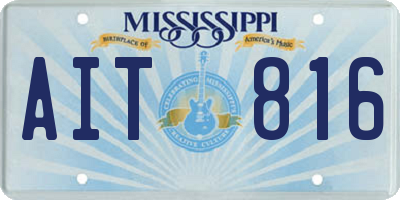 MS license plate AIT816