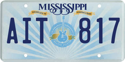 MS license plate AIT817