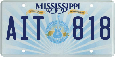 MS license plate AIT818