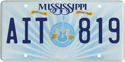 MS license plate AIT819