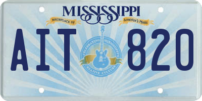 MS license plate AIT820