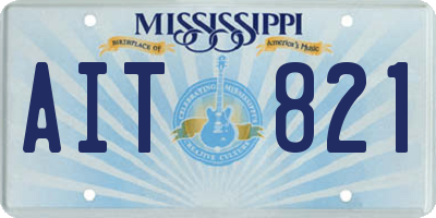 MS license plate AIT821