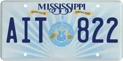 MS license plate AIT822