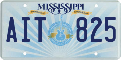 MS license plate AIT825