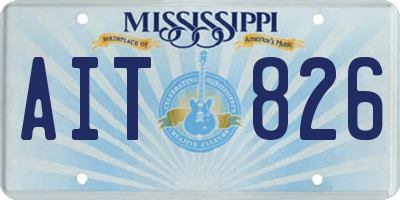 MS license plate AIT826