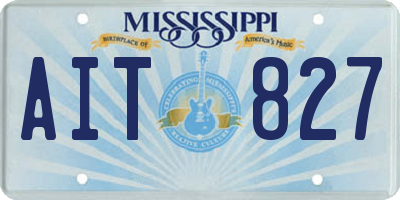 MS license plate AIT827