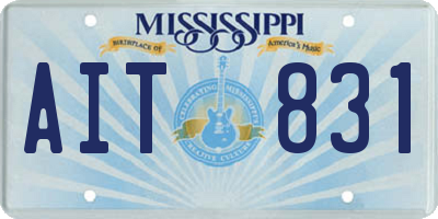MS license plate AIT831