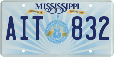 MS license plate AIT832
