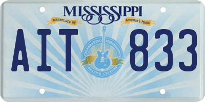MS license plate AIT833