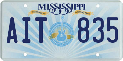 MS license plate AIT835