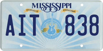 MS license plate AIT838