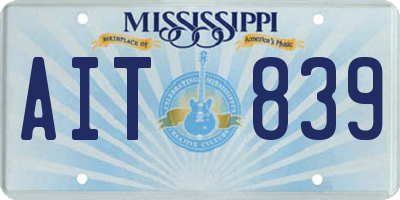 MS license plate AIT839