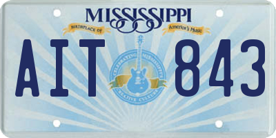 MS license plate AIT843