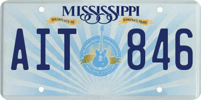 MS license plate AIT846