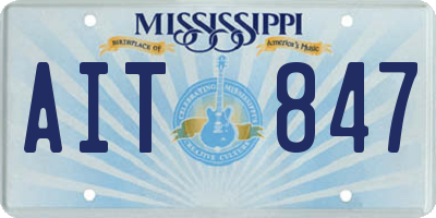 MS license plate AIT847
