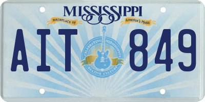 MS license plate AIT849