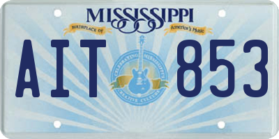 MS license plate AIT853