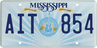 MS license plate AIT854