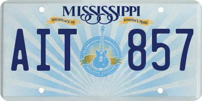 MS license plate AIT857