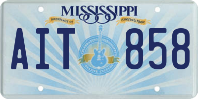 MS license plate AIT858