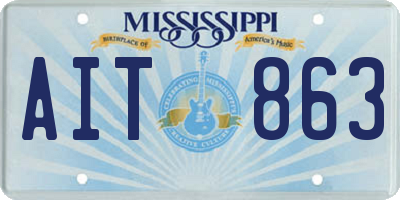 MS license plate AIT863