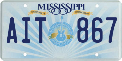MS license plate AIT867