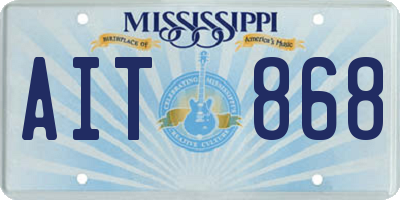 MS license plate AIT868