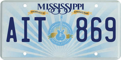 MS license plate AIT869