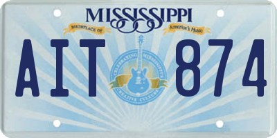 MS license plate AIT874