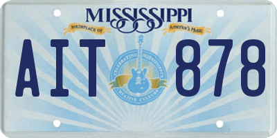 MS license plate AIT878