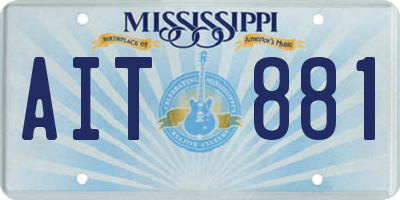 MS license plate AIT881