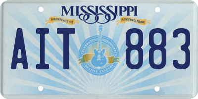 MS license plate AIT883