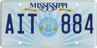 MS license plate AIT884