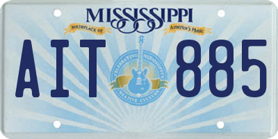 MS license plate AIT885