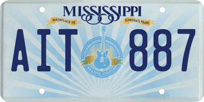 MS license plate AIT887