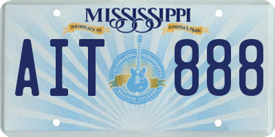 MS license plate AIT888