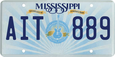 MS license plate AIT889