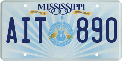 MS license plate AIT890
