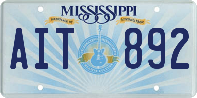 MS license plate AIT892