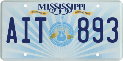 MS license plate AIT893