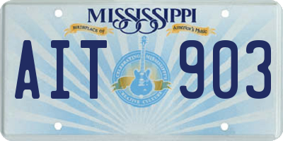 MS license plate AIT903