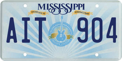 MS license plate AIT904