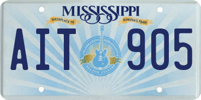MS license plate AIT905