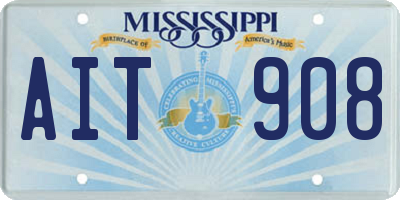 MS license plate AIT908