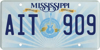 MS license plate AIT909