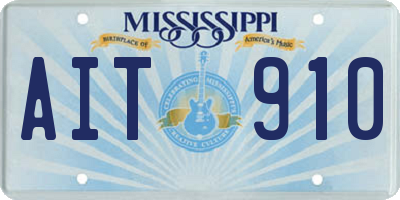 MS license plate AIT910