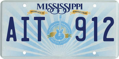 MS license plate AIT912